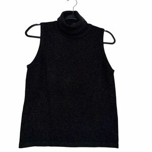 Yansi Fugel 100% Mongolian Cashmere Sleeveless Turtleneck Size Large